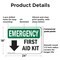 Signmission First Aid Kit, 24 in W x Rectangle, Plastic OS-2PACK-EM-P-1824-L-10326 - alternate 5